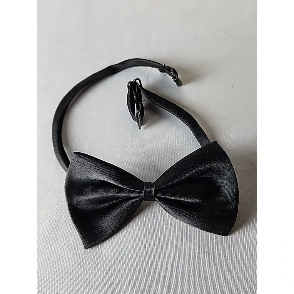 Lot 2 Pet Fancy Faux Pearl Collar w/Rhinestone Bow & Black Tie Cat Dog‎ Dress-Up